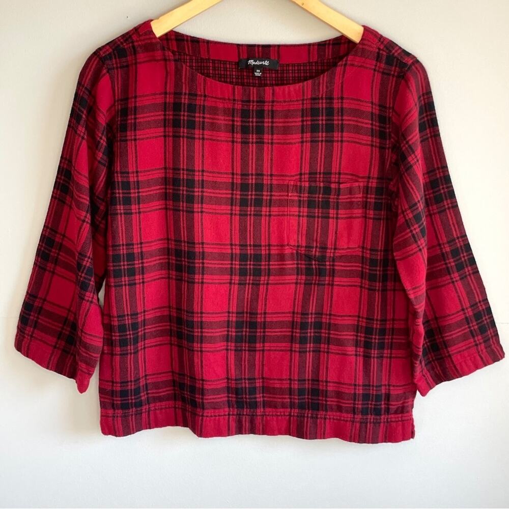 Madewell Herald Tee in Curtis Plaid - size XS